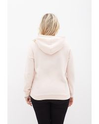 fleece hoodie forever bow down pink