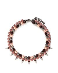 Joomi Lim | Pink 'vicious Love' Pearl Crystal Double Strand Necklace | Lyst
