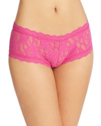 Hanky Panky | Pink Low-rise Lace Boyshort | Lyst