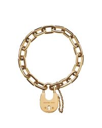 Michael Kors - Metallic Chains & Elements Golden Link Bracelet - Lyst