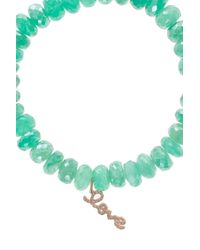 Sydney Evan | Green Love Charm Bracelet | Lyst