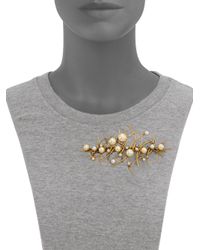Erickson Beamon | Metallic Stratosphere Crystal & Faux Pearl Pin | Lyst
