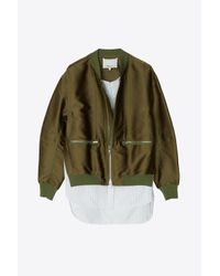 3.1 Phillip Lim Floral Cloque Bomber Jacket in Black | Lyst