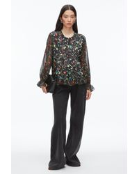 3.1 Phillip Lim Floral Cloque Bomber Jacket in Black | Lyst