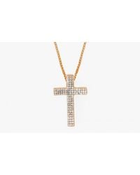 Tateossian | Metallic Precious Cross Micro Pavé Necklace In 18K Rose Gold With 105 0.32Ct White Diamonds for Men | Lyst