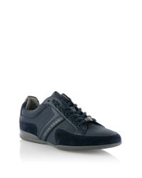 BOSS Green Blue Fabric Blend Sneakers 'Spacit' for men