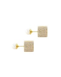 Vita Fede | Metallic Jumbo Doubleâ cuboâ pearl Earrings In Yellow Gold And Pearl | Lyst