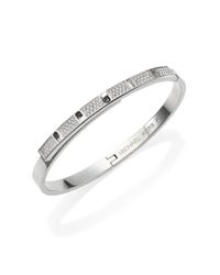 Michael Kors | Metallic Heritage Turnlock PavÉ Slim Bangle Bracelet/Silvertone | Lyst