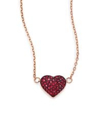 Michael Kors | Pink Brilliance Rose PavÉ Heart Pendant Necklace | Lyst