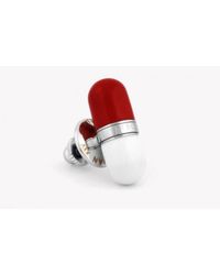 Tateossian | Pill Xxv Pop Enamel Pill Pin In Red And White | Lyst