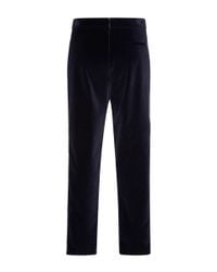MSGM | Blue Smooth Velvet Tuxedo Trouser | Lyst