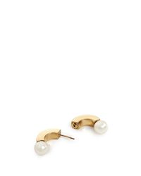 Chloé | Metallic 'darcey' Pearl Crescent Stud Earring | Lyst