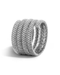 John Hardy | Metallic Classic Chain Multiple Coil Bracelet With Diamonds | Lyst