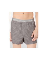 plaid calvin boxer klein woven slim shorts gray