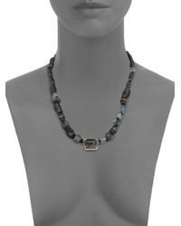 Alexis Bittar | Black Elements Punk Labradorite, Prehnite & Crystal Beaded Necklace | Lyst