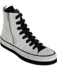 Ann Demeulemeester Doublezip Hightop Sneakers in White for Men - Lyst