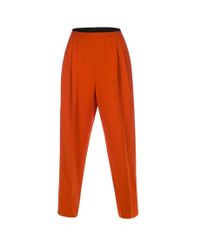 Paul Smith | Women'S Orange Pleated Trousers With Black Trim | Lyst