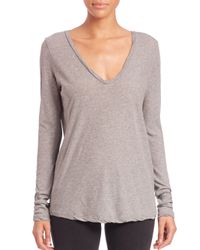 James Perse | Gray Long-sleeve Jersey Top | Lyst