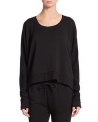 T By Alexander Wang | Black Soft French Terry Top | Lyst