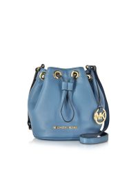 Michael Kors | Blue Jules Soft Leather Drawstring Crossbody Bag | Lyst