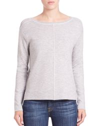 Splendid | Gray Saddle Boatneck Sweater | Lyst
