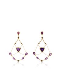 Ara Vartanian | Purple Amethyst And Black Diamond Drop Earrings | Lyst
