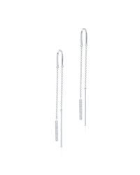Anne Sisteron - Metallic 14kt White Gold Diamond Bar Threader Earrings - Lyst