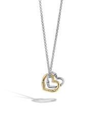 John Hardy | Gray Overlap Heart Charm Pendant | Lyst