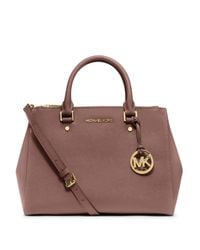 MICHAEL Michael Kors | Brown Sutton Medium Saffiano Leather Satchel | Lyst