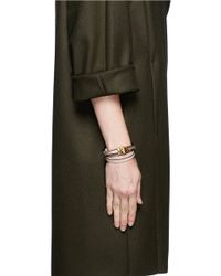 Alexander McQueen | Metallic Triple Strap Leather Skull Bracelet | Lyst