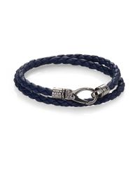Tod's | Blue Leather Double-wrap Bracelet for Men | Lyst