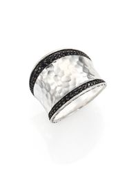 John Hardy | Classic Chain Black Sapphire & Sterling Silver Small Saddle Ring | Lyst