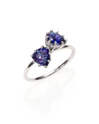 KALAN by Suzanne Kalan | English Blue Topaz & 14K White Gold Double Trillion Ring | Lyst