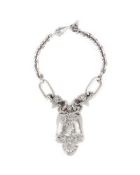 Alexander McQueen | Metallic Punk Rose Skull Chain Bracelet | Lyst