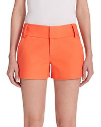 Alice + Olivia | Orange Cady Cotton Sateen Shorts | Lyst