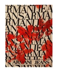 Armani Jeans Natural Floral Logo Long Scarf