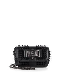 Christian Louboutin | Black Sweety Charity Studded Crossbody Bag | Lyst