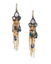 Alexis Bittar | Metallic Elements Dark Phoenix Semi-Precious Multi-Stone & Crystal Tassel Drop Earrings | Lyst