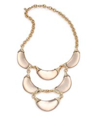 Alexis Bittar | Metallic Vert D'Eau Lucite & Crystal Crescent Tiered Bib Necklace | Lyst