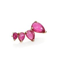 Jacquie Aiche | Metallic Ruby & 14K Yellow Gold Graduated Single Ear Cuff | Lyst