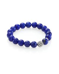 Lagos | Blue Lapis Sterling Silver Bead Bracelet | Lyst
