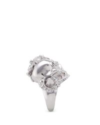 Alexander McQueen | Metallic Punk Rose Skull Ring | Lyst