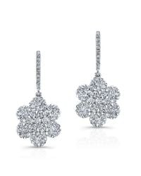 Anne Sisteron - Metallic 18kt White Gold Diamond Flora Flower Earrings - Lyst
