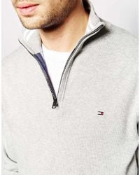 tommy hilfiger half zip grey