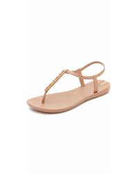 Ipanema Rubber Pietra T Strap Sandals in Brown/Brown (Natural) - Lyst