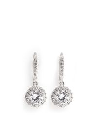 CZ by Kenneth Jay Lane | Metallic Pavé Round Earrings | Lyst
