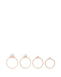 Eddie Borgo | Metallic Stackable Pearl Four Ring Set | Lyst