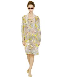 Rochas | White Hand Painted Velvet Organza Dress | Lyst