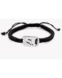 Tateossian | Metallic Zodiac Silver Libra Black Macramé Bracelet for Men | Lyst