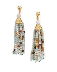 Kenneth Jay Lane | Multicolor Beaded Tassel Clip-on Earrings | Lyst